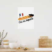 Oui Oui Baguette - Funny French Food Poster (Keuken)