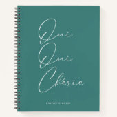 Oui Oui Chérie Frans Quote Chique Grappige Mint Gr Notitieboek (Voorkant)