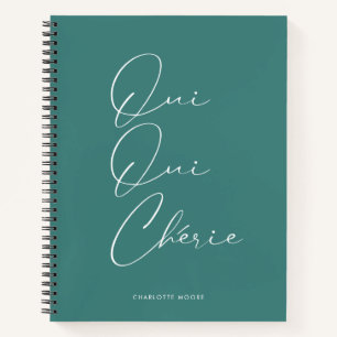 Oui Oui Chérie Frans Quote Chique Grappige Mint Gr Notitieboek