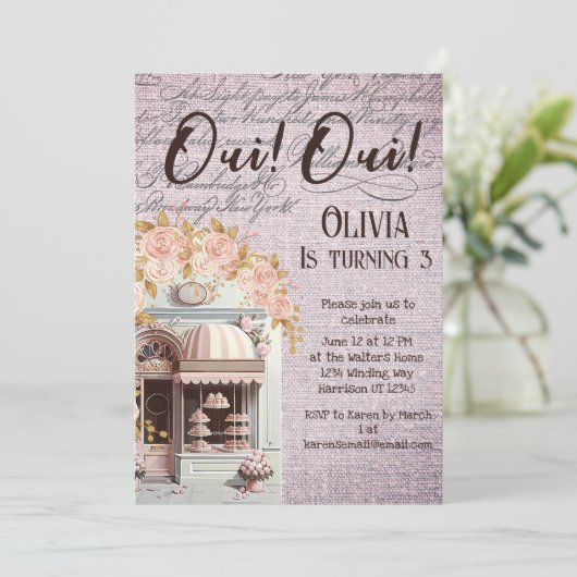 Oui Oui draait drie verjaardagsfeestje in Parijs Kaart (Staand voorkant)