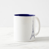 Oui Oui Eiffel Tower Paris Navy Two-Tone Mok (Voorkant rechts)