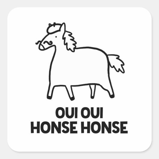 Oui Oui Honse Honse Frans Paard Pun Sticker (Voorkant)