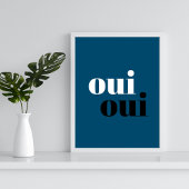 oui oui Modern Blue Simple typografibadkamer Pos Poster