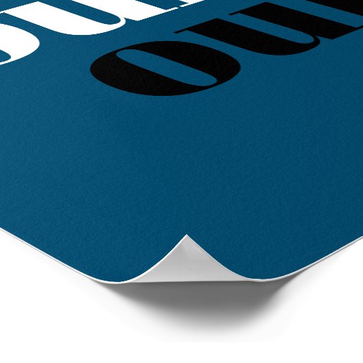 oui oui Modern Blue Simple typografibadkamer Pos Poster (Hoek)