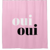 Oui Oui Modern Roze Eenvoudige typografie Douchegordijn (Voorkant)