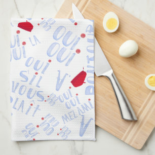 Oui Red Beret Bonjour Schattigeste Hallo Frans Theedoek