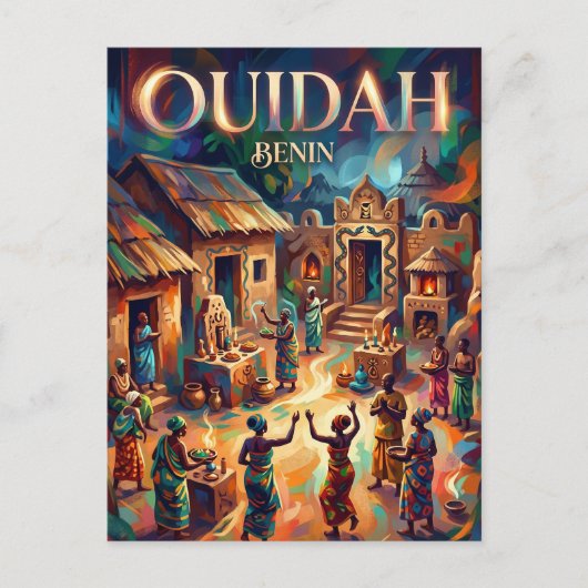 Ouidah Python Tempel Benin Briefkaart (Voorkant)