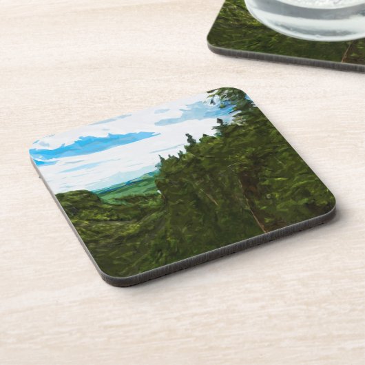 Ouimet Canyon Canada Abstract Impressionisme Bier Onderzetter (Linkerzijde)