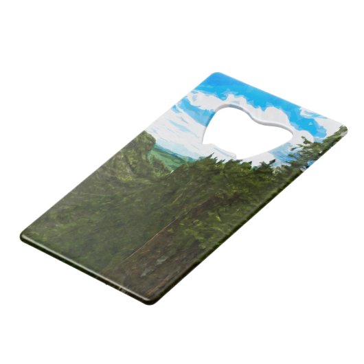 Ouimet Canyon Canada Abstract Impressionisme Creditkaart Flessenopener (Voorkant Gekanteld)