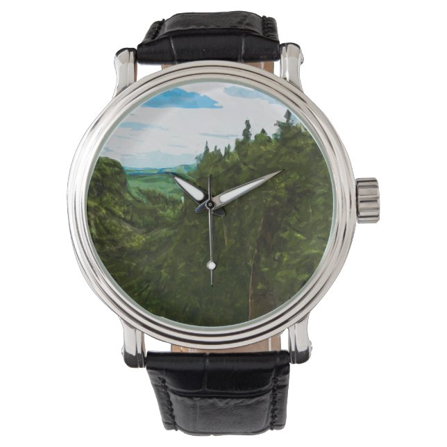 Ouimet Canyon Canada Abstract Impressionisme Horloge (Voorkant)