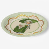 Ould Ierland Ierse paraplu meisje Papieren Bordje (Gekanteld)