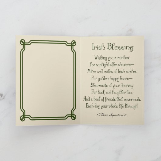 Ould Ireland Greetings - Verse Inside Kaart (Binnen)