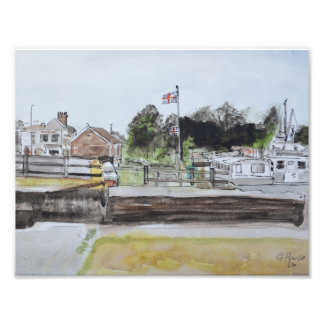 Oulton Broad Sluis Foto Afdruk