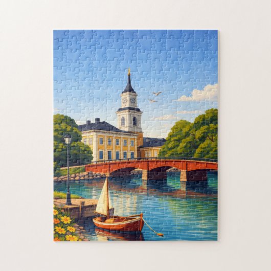 Oulu Finland Legpuzzel Reis Vintage (Verticaal)