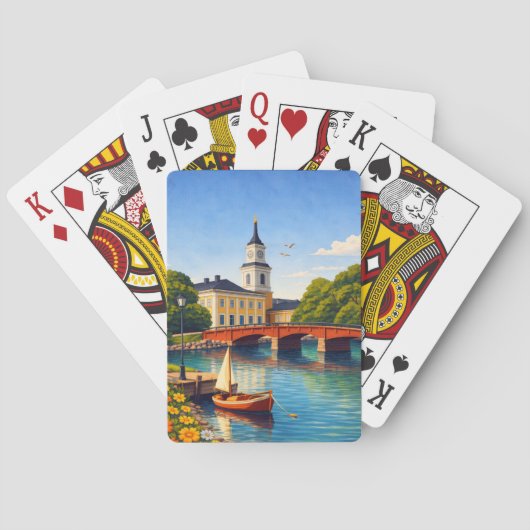 Oulu Finland Speelkaarten Deck Vintage Reis Kunst (Achterkant)