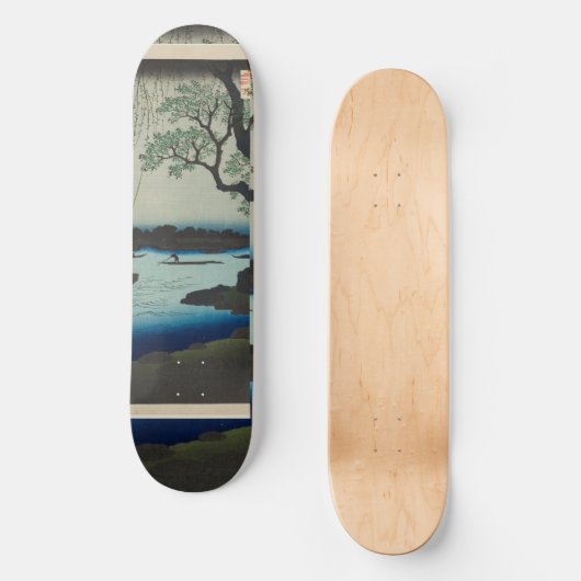 Oumaygashi –  Edo River Scene Persoonlijk Skateboard (Voorkant)