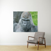 Oumbi's Power Een Silverback Portret Wandkleed (In Situ (horizontaal))