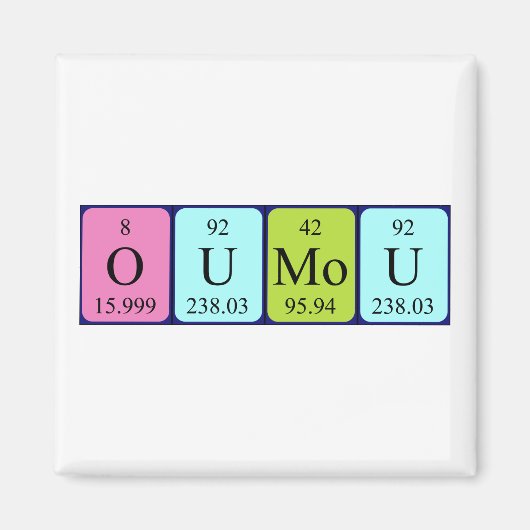 Oumou periodieke lijstnaam magnet (Voorkant)