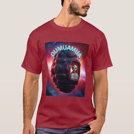 Oumuamua gaat er gewoon doorheen t-shirt (Voorkant)