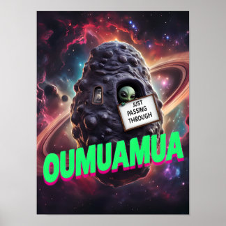 Oumuamua passeert net door buitenaards sterrenstel poster