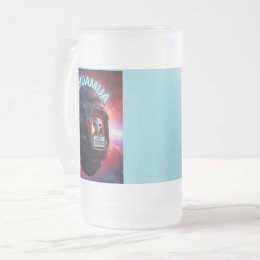 Oumuamua-ruimtemeter die net door buitenaards weze matglas bierpul (Voorkant links)