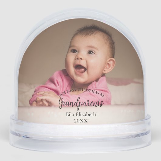 Our 1st Christmas as Grandparents Baby Photo Sneeuwbol (Voorkant)