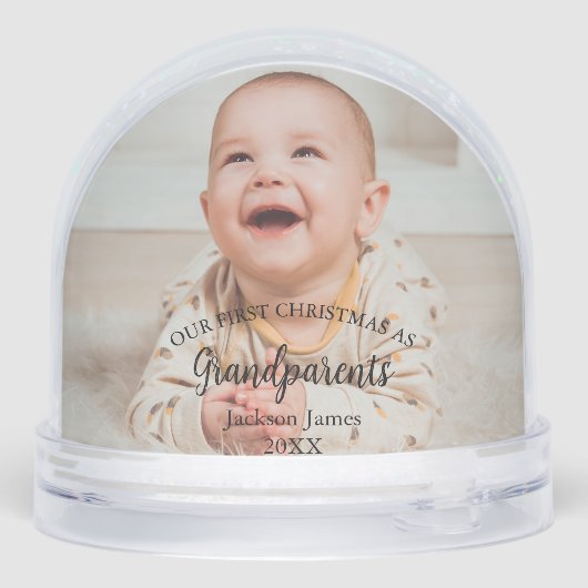 Our 1st Christmas as Grandparents Baby Photo Sneeuwbol (Achterkant)