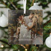Our 1st Christmas' Newlyweds Photo Keepsake Glas Ornament
