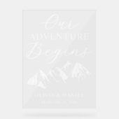Our Adventure Begins Custom Wedding Acryl Bord (Voorkant)