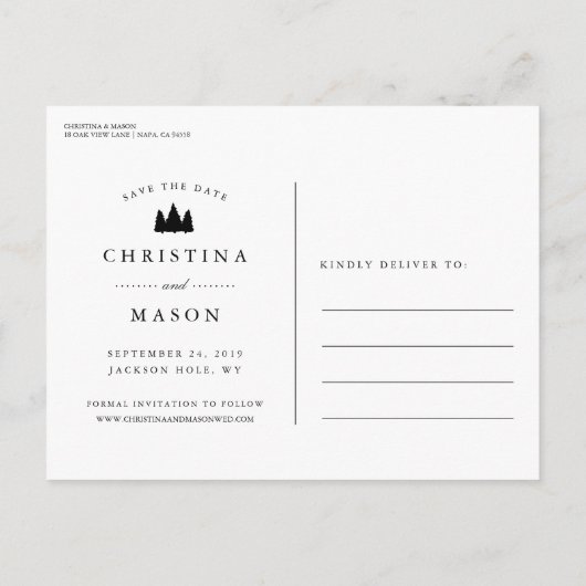 Our Adventure Begins | De foto bewaart de Datum Aankondigingskaart (Achterkant)