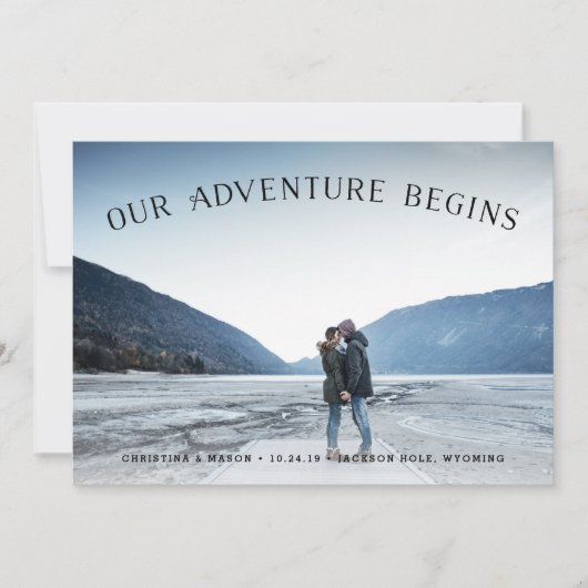 Our Adventure Begins | De foto bewaart de Datum Save The Date (Voorkant)