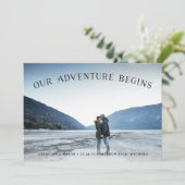 Our Adventure Begins | De foto bewaart de Datum Save The Date (Staand voorkant)