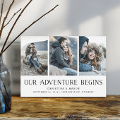 Our Adventure Begins | Drie foto's bruiloft Save The Date