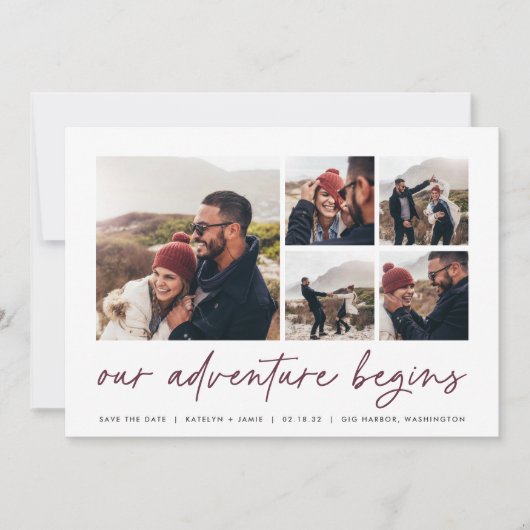 Our Adventure Begins | Multifoto Save The Date (Voorkant)