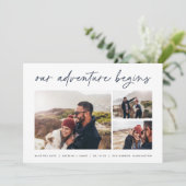 Our Adventure Begins | Multifoto Save The Date (Staand voorkant)
