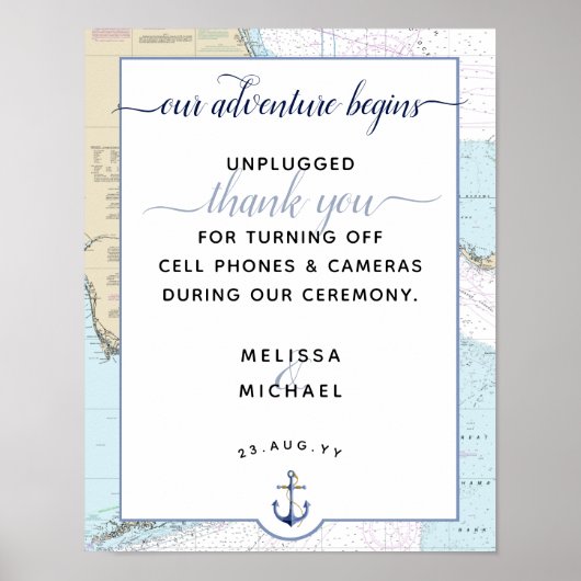 Our Adventure Begins | #Nautical #Florida #Wedding Poster (Voorkant)
