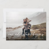 Our Adventure Begins | Volledige foto Save The Date (Voorkant)