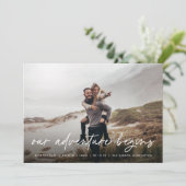 Our Adventure Begins | Volledige foto Save The Date (Staand voorkant)