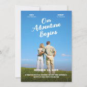 Our Adventure Begins wedding photo movie theme Kaart (Voorkant)