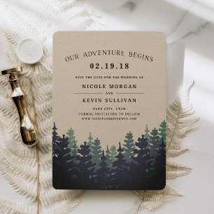 Our Adventure Begins   Winter Forest Save the Date