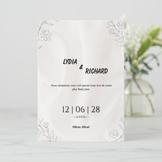 Our Beautiful Day Wedding Invitation Kaart (Staand voorkant)