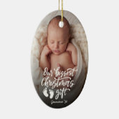Our Biggest Christmas Gift |  Baby Photo Keramisch Ornament (Rechts)
