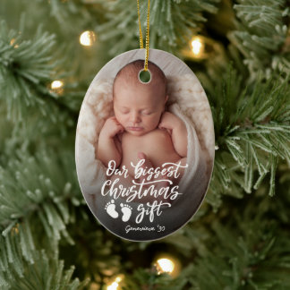 Our Biggest Christmas Gift |  Baby Photo Keramisch Ornament
