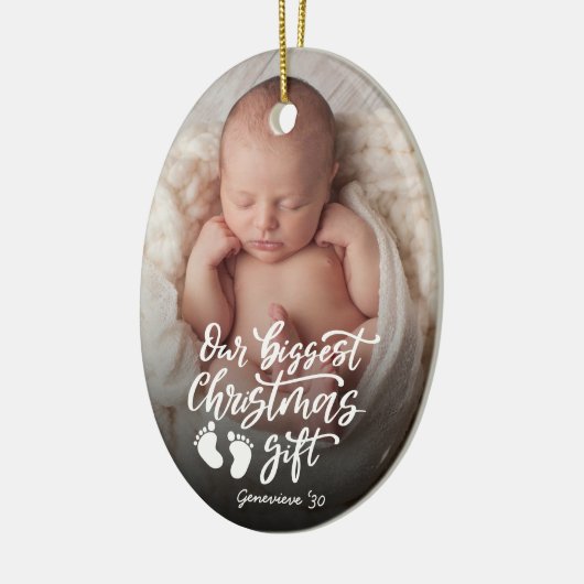 Our Biggest Christmas Gift |  Baby Photo Keramisch Ornament (Links)