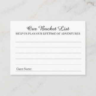 Our Bucket List Advice Card Advieskaart