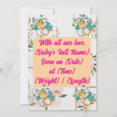 "Our Bundle of Joy Has Arrived" (Onze bundel van v Kaart (Voorkant)