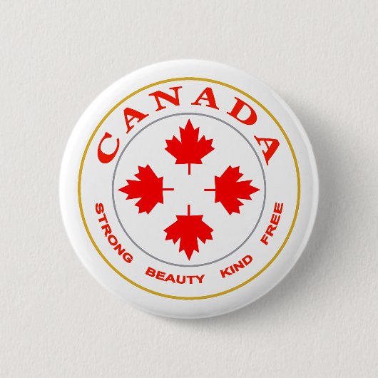 Our Canada Emblem Ronde Button 5,7 Cm (Voorkant)