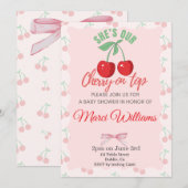 Our Cherry on Top Baby Shower Invitation Kaart (Voorkant / Achterkant)