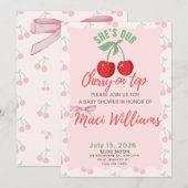 Our Cherry on Top Baby Shower Invitation Kaart (Voorkant / Achterkant)