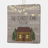 Our Country Home Log Cabin Your Address Christmas Keramisch Ornament (Links)